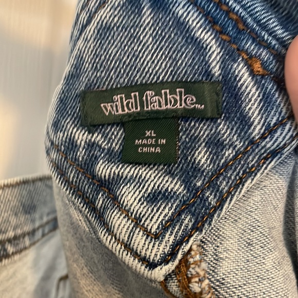 Light-wash Distressed Overall Shorts - Picture 3 of 3